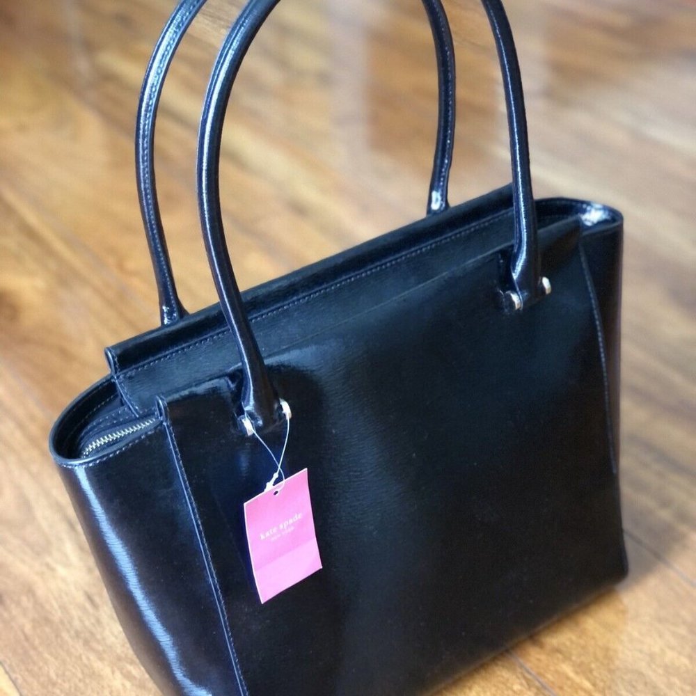 Kate Spade Bixbi Place Embossed Patent Leather Tote Shoulder Bag - Black